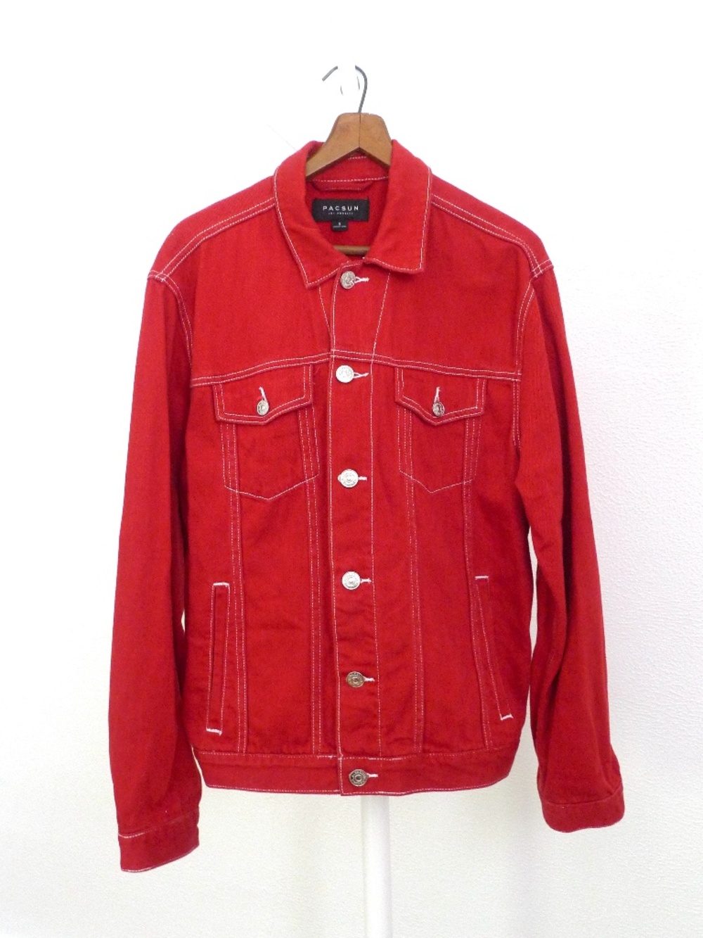 Mens Size S Red Jean Jacket by Pacsun